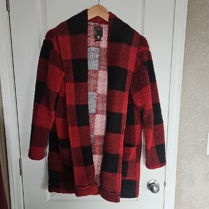 Roper Red and Black Fleece Sweater